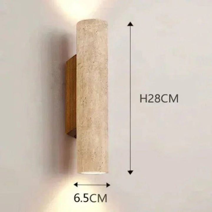 Japandi Natural Travertine Wall Lamp Boldenn
