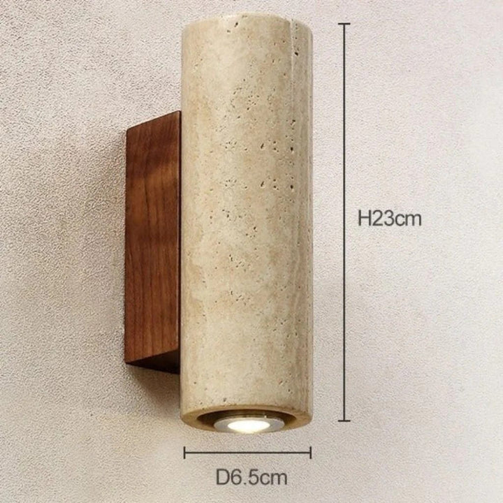 Japandi Natural Travertine Wall Lamp Boldenn
