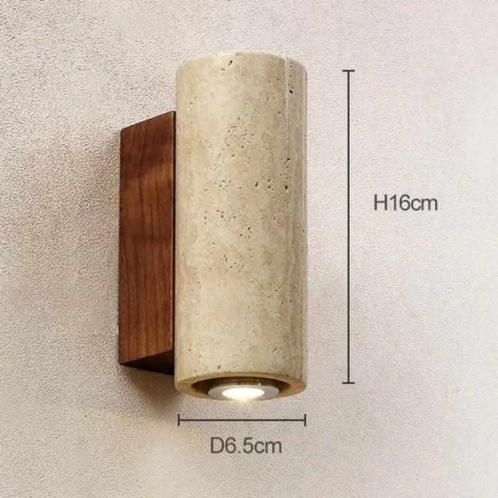 Japandi Natural Travertine Wall Lamp Boldenn