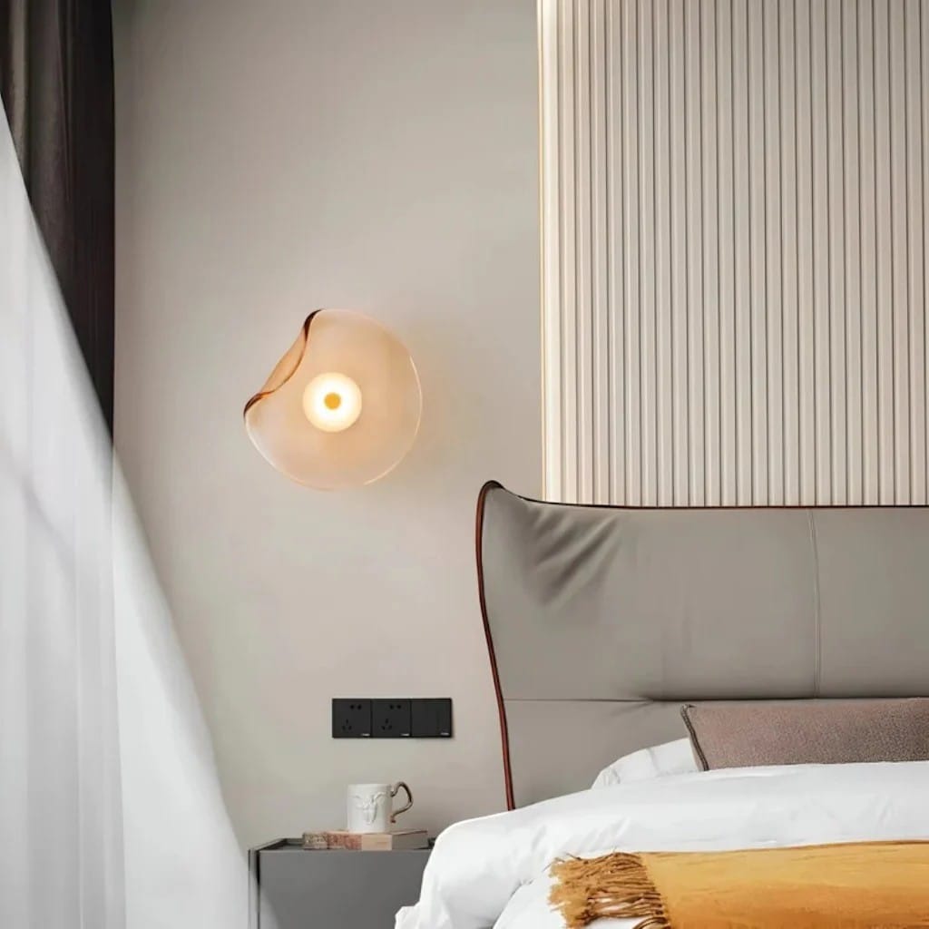 Japandi Organic Glass Wall Light Boldenn