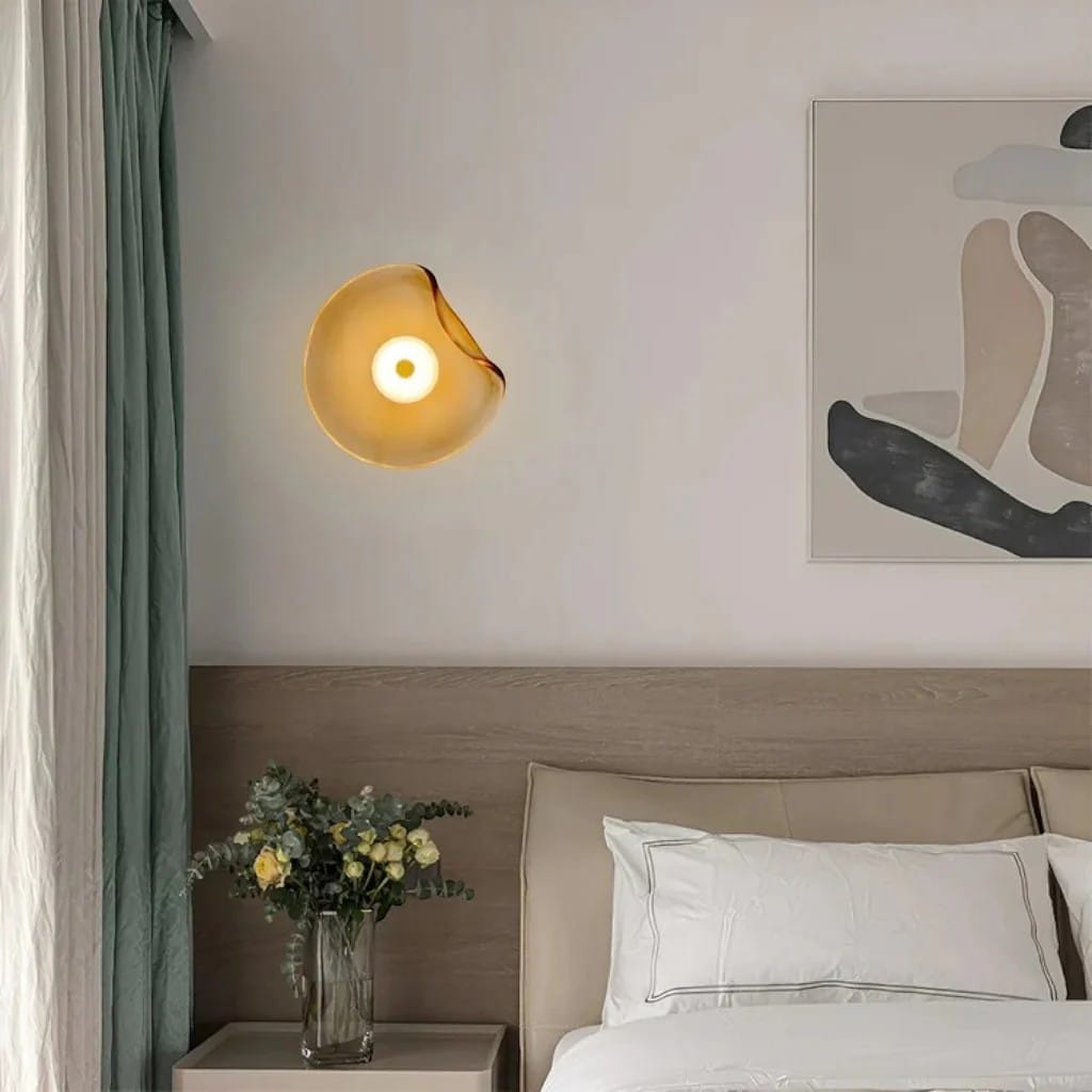 Japandi Organic Glass Wall Light Boldenn