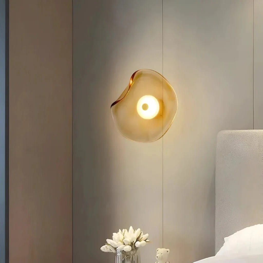 Japandi Organic Glass Wall Light Boldenn