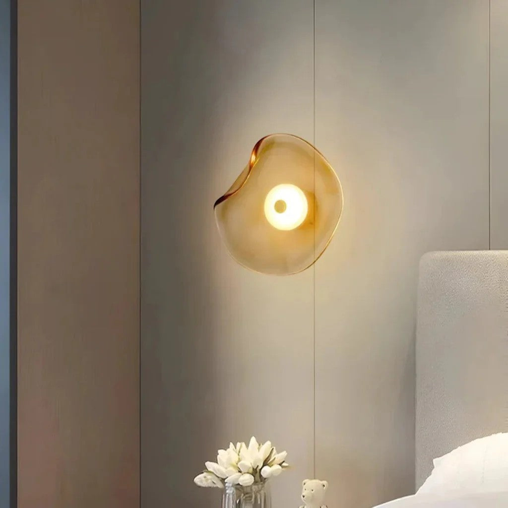 Japandi Organic Glass Wall Light
