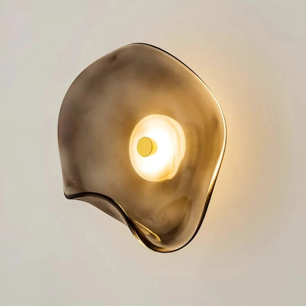 Japandi Organic Glass Wall Light