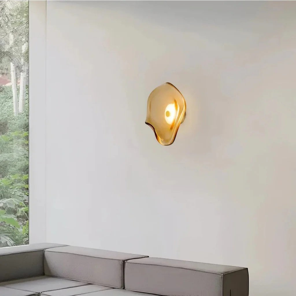 Japandi Organic Glass Wall Light
