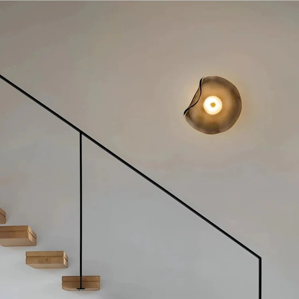 Japandi Organic Glass Wall Light
