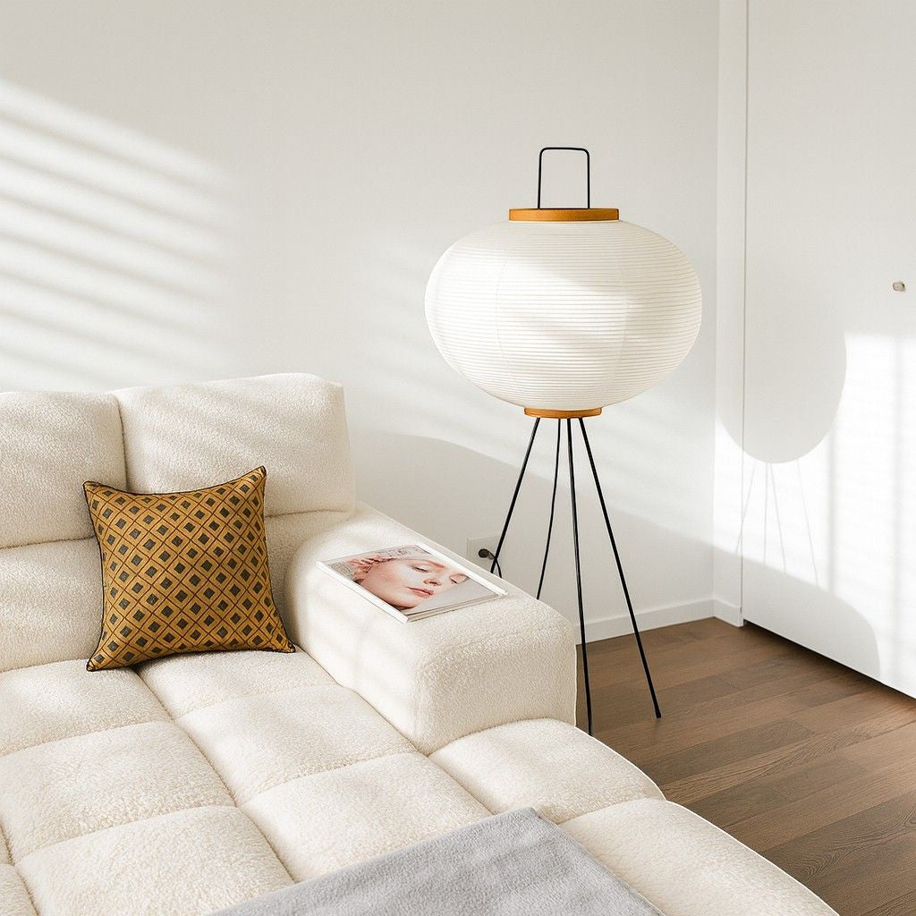 Japandi Japanese Paper Tripod Floor Lamp