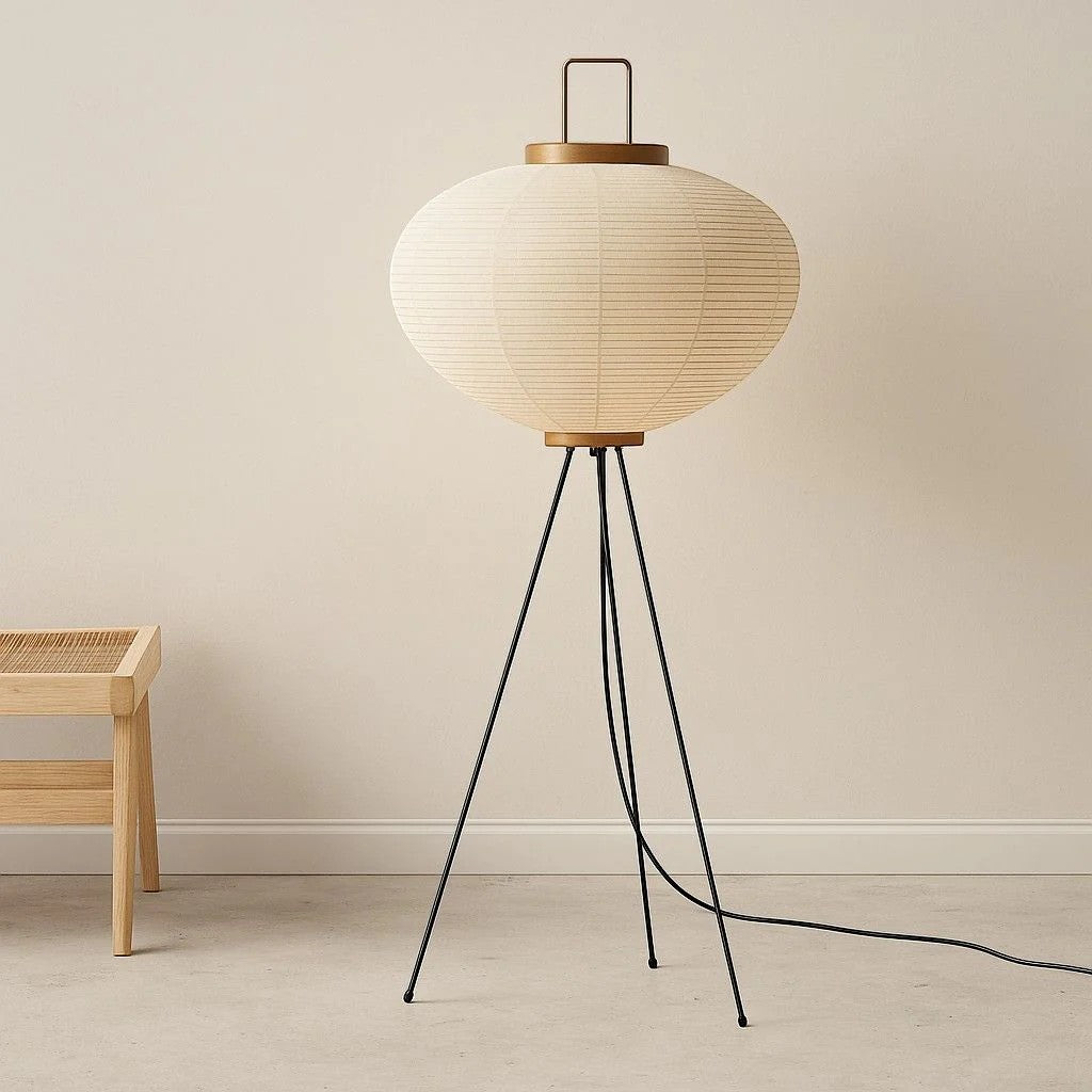 Japandi Japanese Paper Tripod Floor Lamp