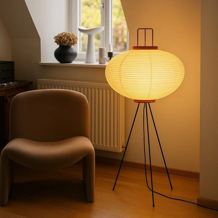 Japandi Japanese Paper Tripod Floor Lamp