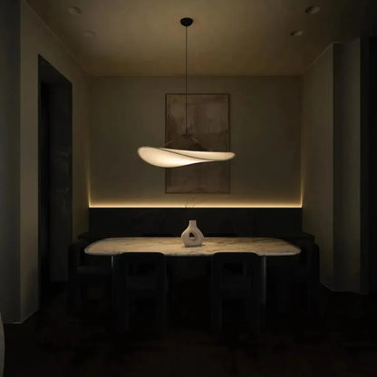 Japandi Pendant Light with Silk Shade Boldenn
