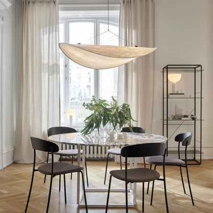 Japandi Pendant Light with Silk Shade Boldenn