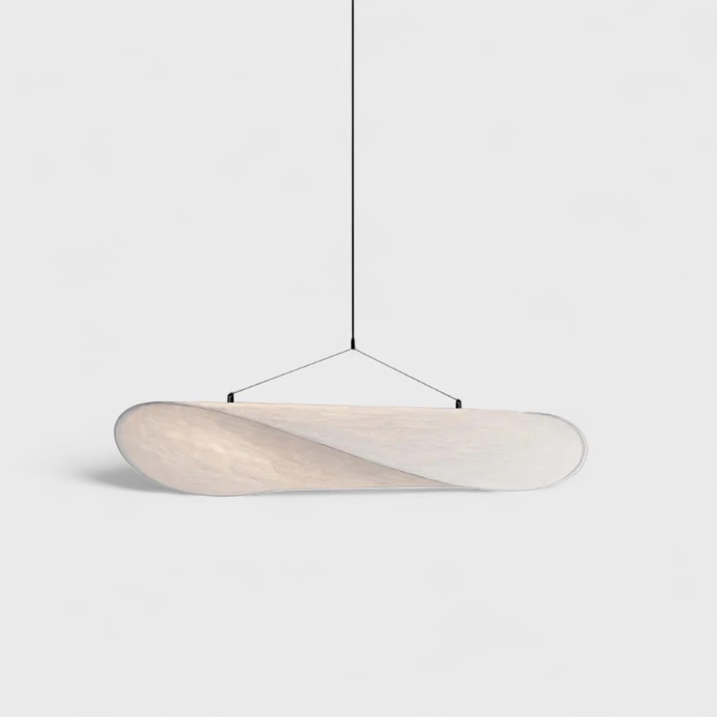 Japandi Pendant Light with Silk Shade Boldenn