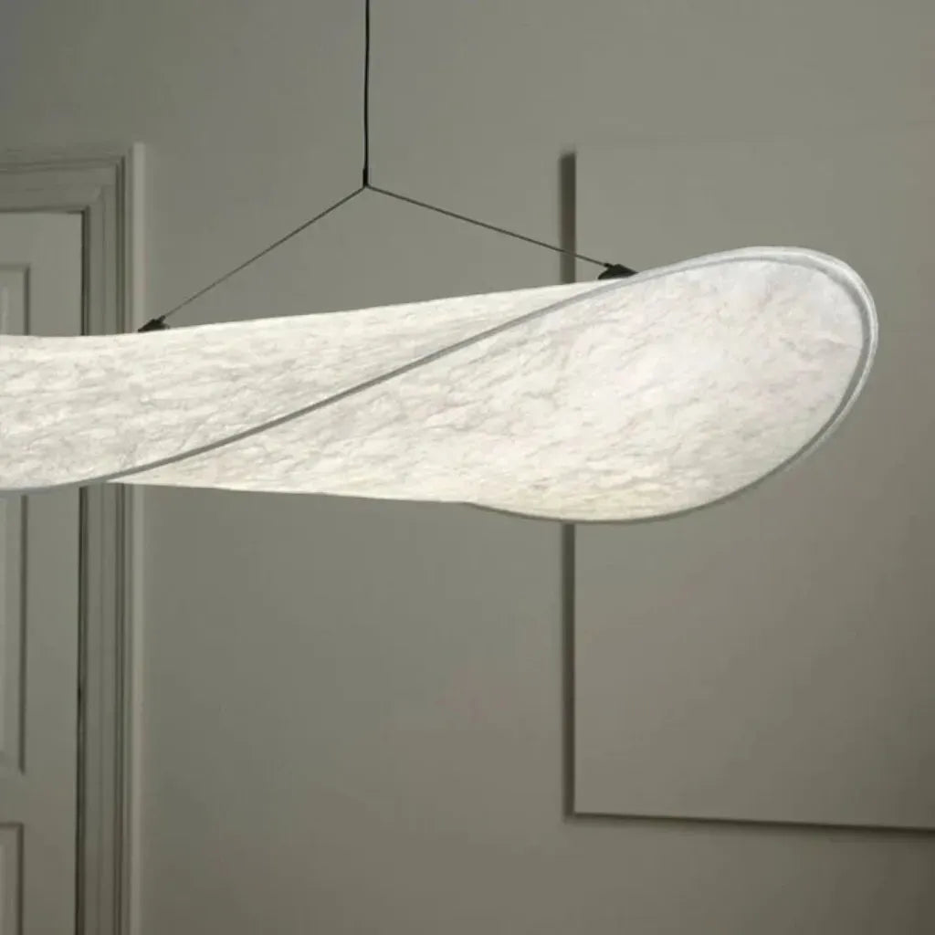 Japandi Pendant Light with Silk Shade Boldenn