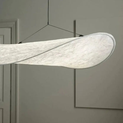 Japandi Pendant Light with Silk Shade Boldenn