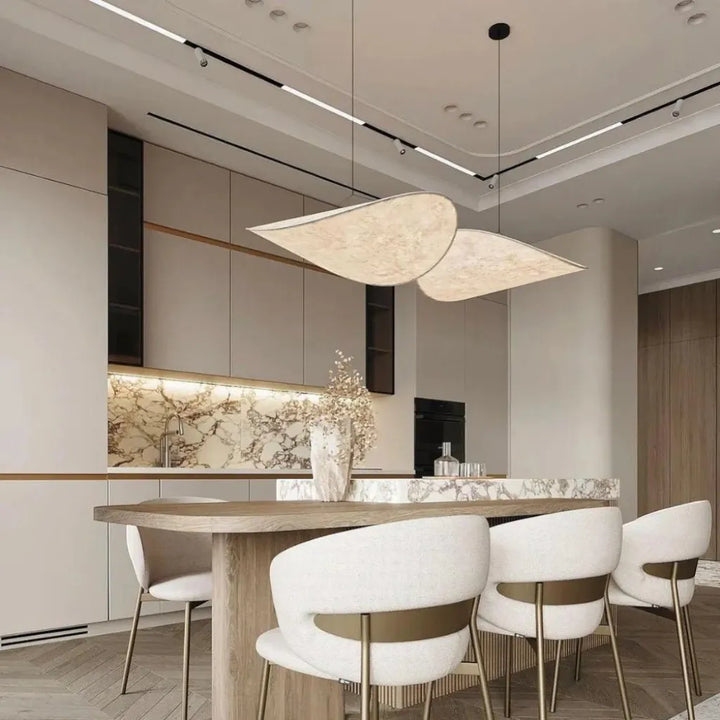 Japandi Pendant Light with Silk Shade
