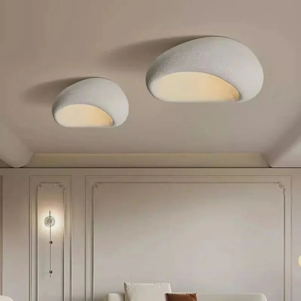 Japandi Resin Flush Mount Ceiling Lamp