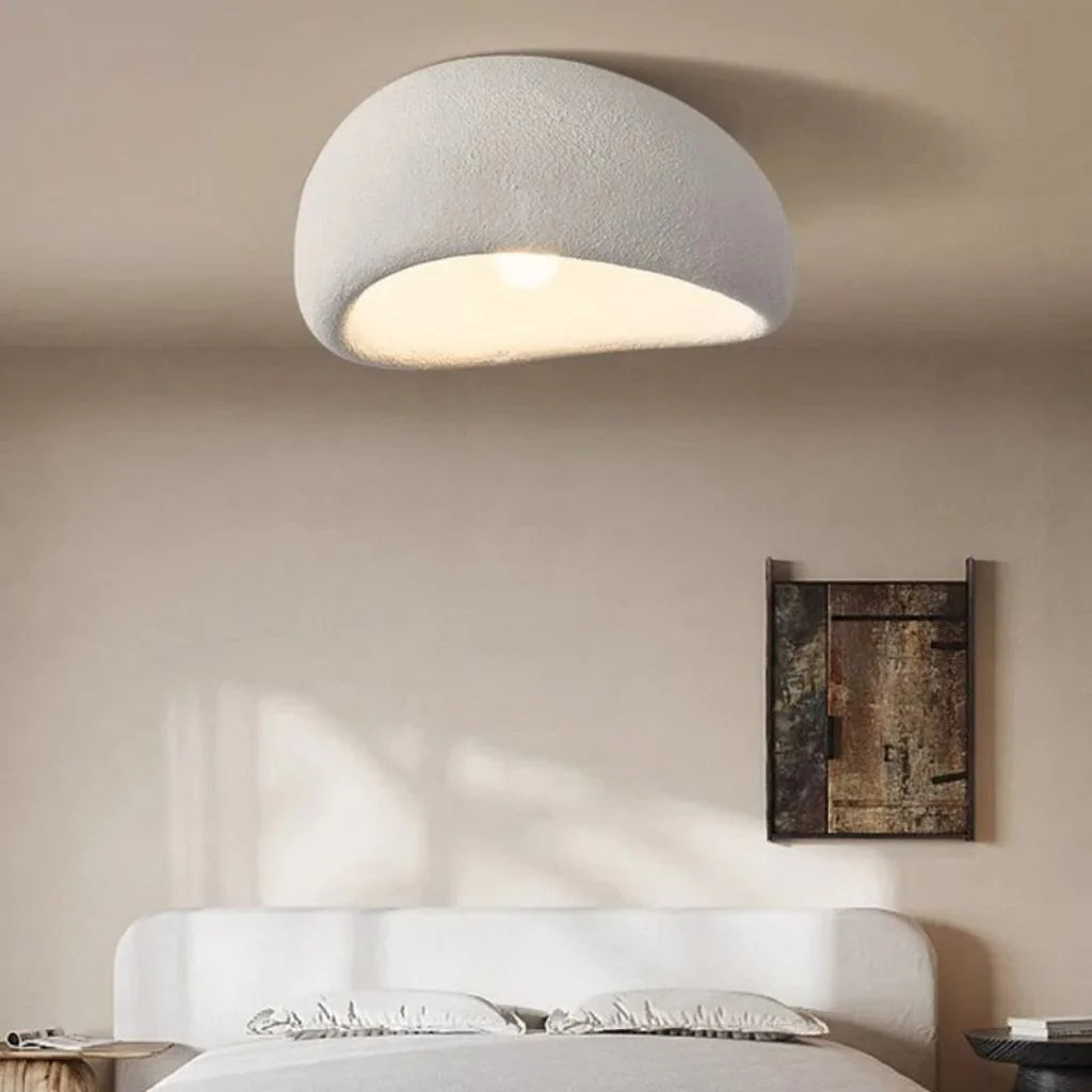 Japandi Resin Flush Mount Ceiling Lamp