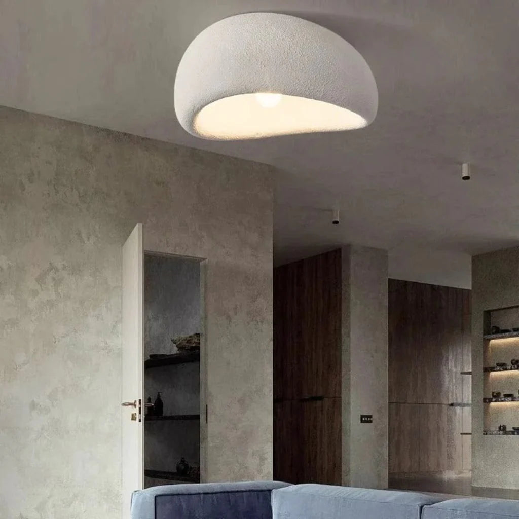 Japandi Resin Flush Mount Ceiling Lamp