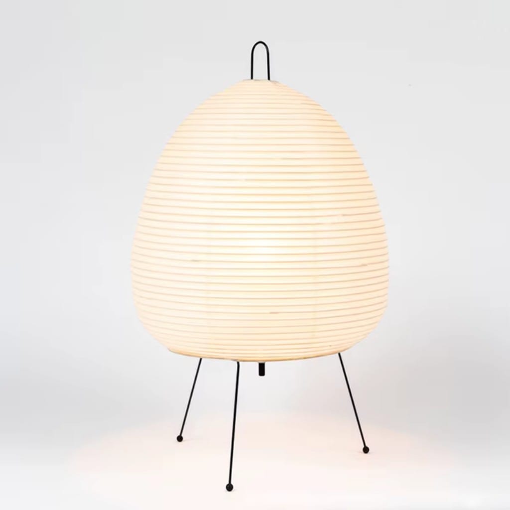Japandi Rice Paper Tripod Floor Lamp Boldenn