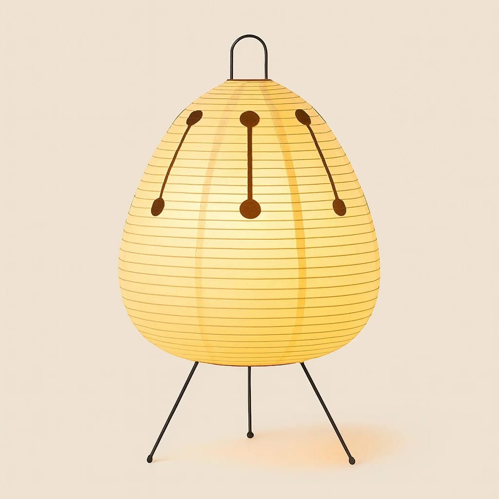 Japandi Rice Paper Tripod Floor Lamp Boldenn