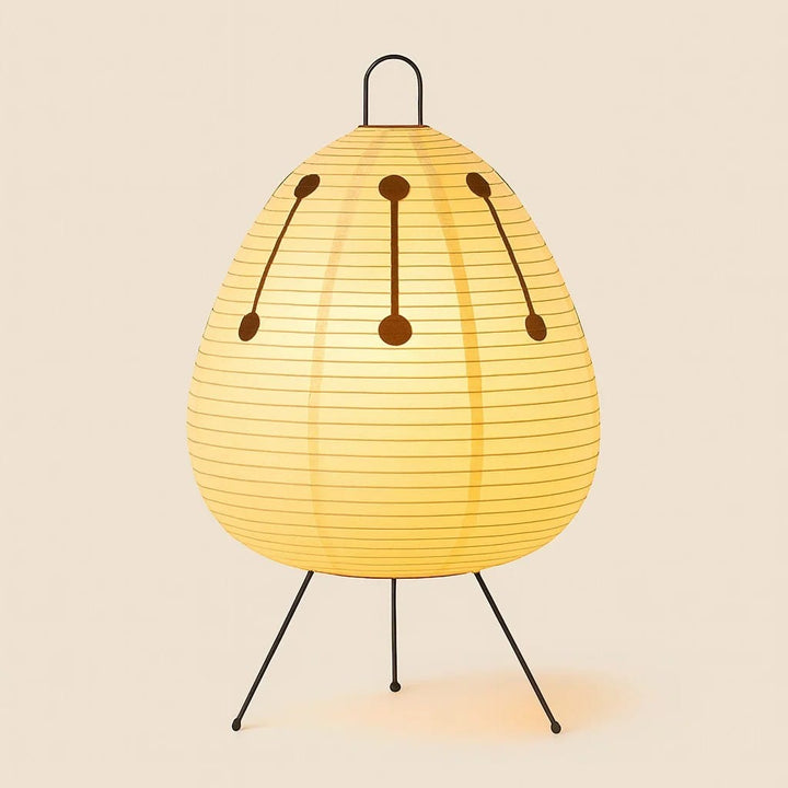 Japandi Rice Paper Tripod Floor Lamp Boldenn