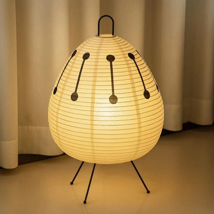 Japandi Rice Paper Tripod Floor Lamp Boldenn