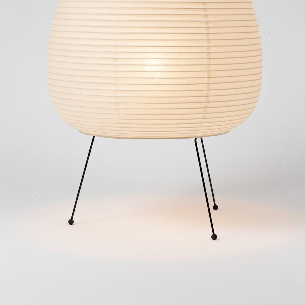Japandi Rice Paper Tripod Floor Lamp
