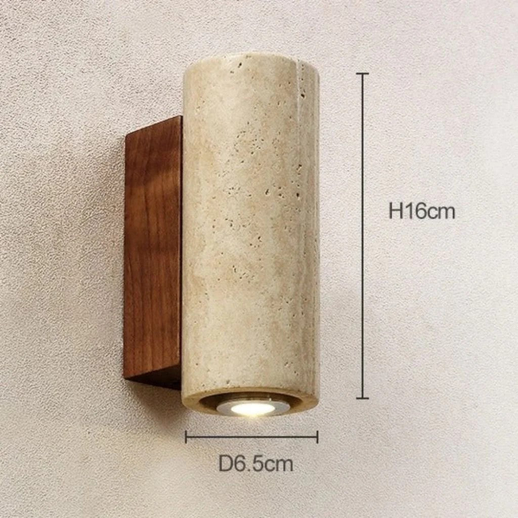 Japandi Natural Travertine Wall Lamp