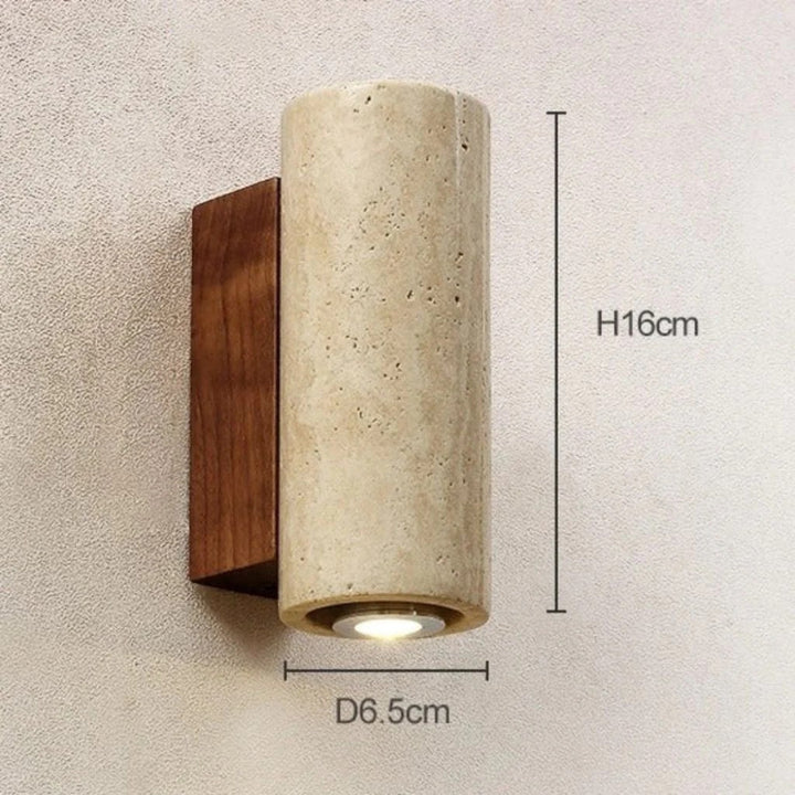 Japandi Natural Travertine Wall Lamp