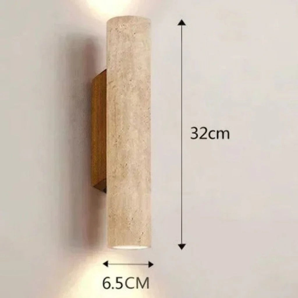 Japandi Natural Travertine Wall Lamp