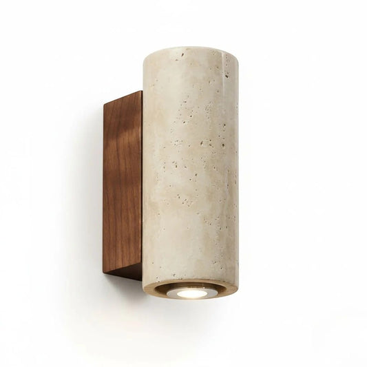 Japandi Natural Travertine Wall Lamp Boldenn