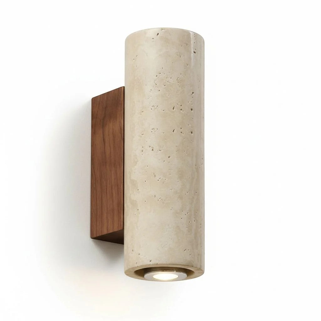 Japandi Natural Travertine Wall Lamp