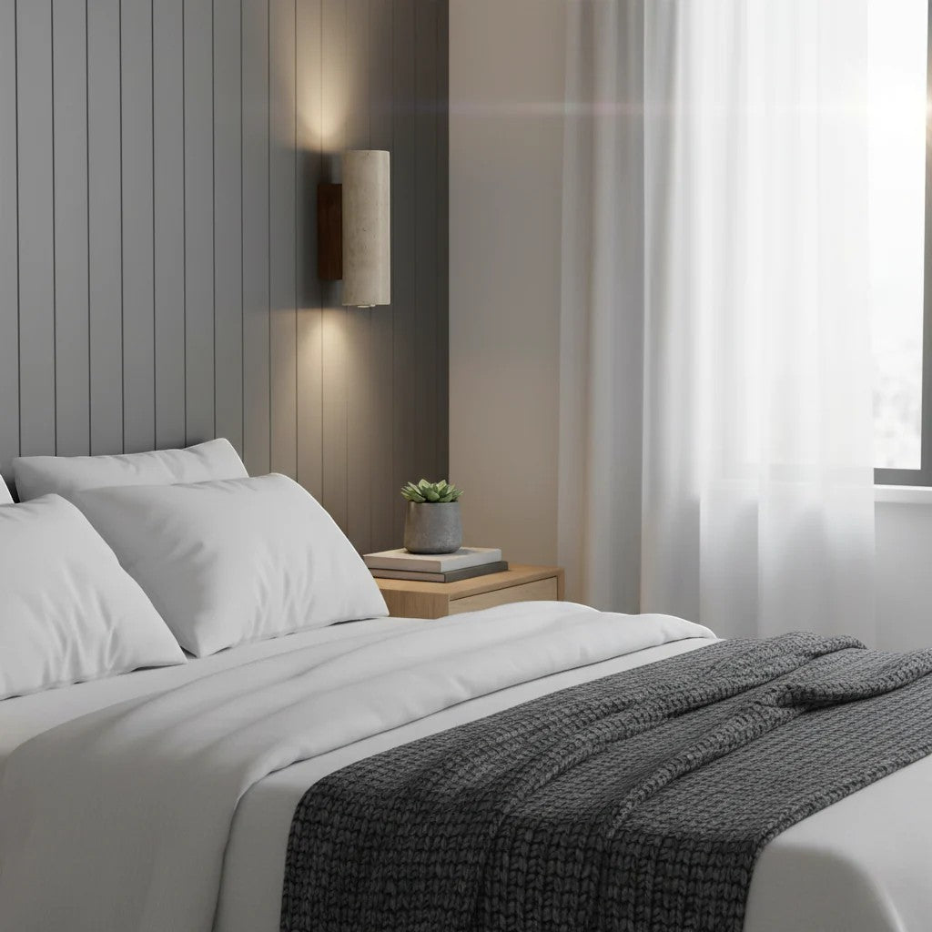 Japandi Natural Travertine Wall Lamp