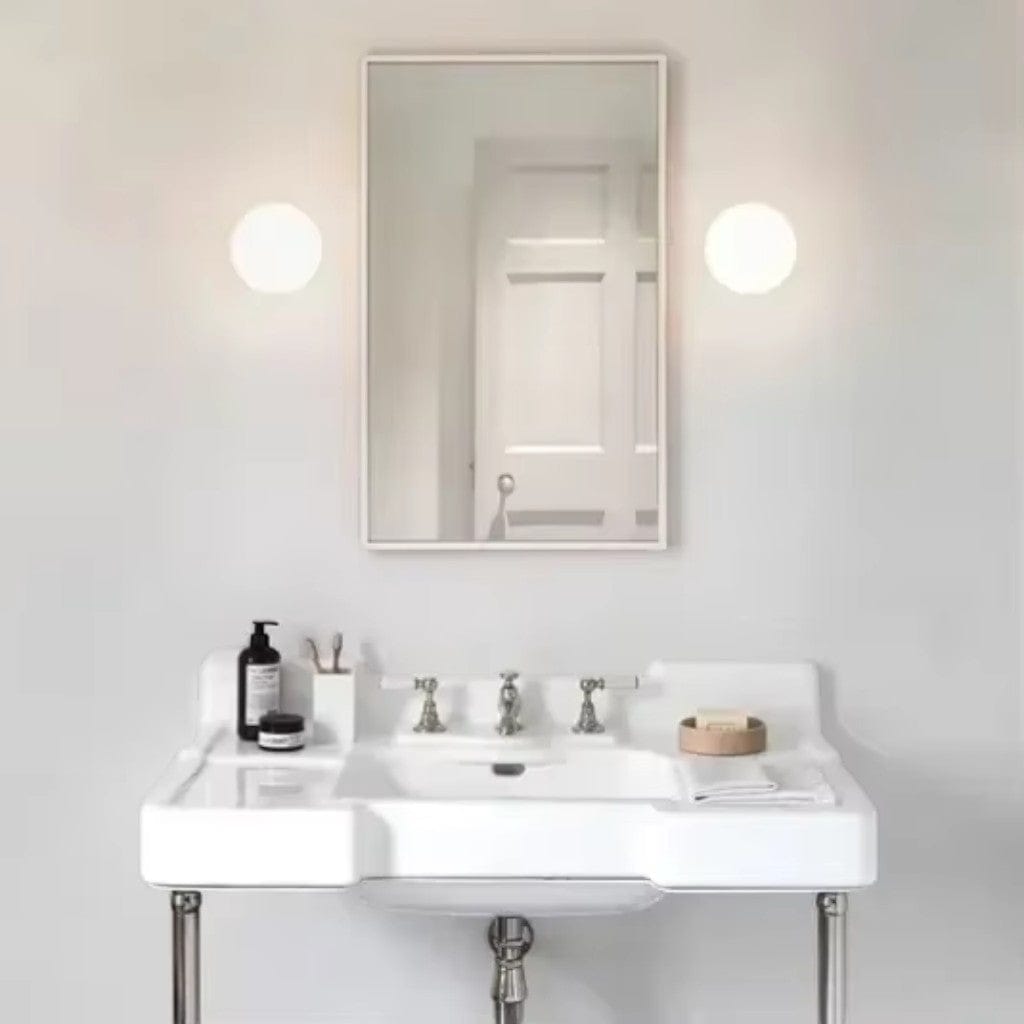 LumaGlass Nordic White Glass Wall Light Sconce Boldenn