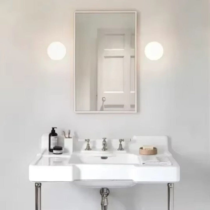 LumaGlass Nordic White Glass Wall Light Sconce Boldenn