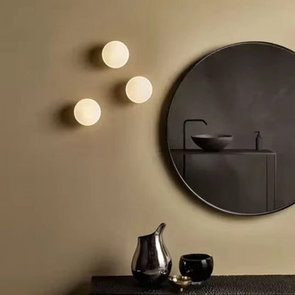 LumaGlass Nordic White Glass Wall Light Sconce Boldenn
