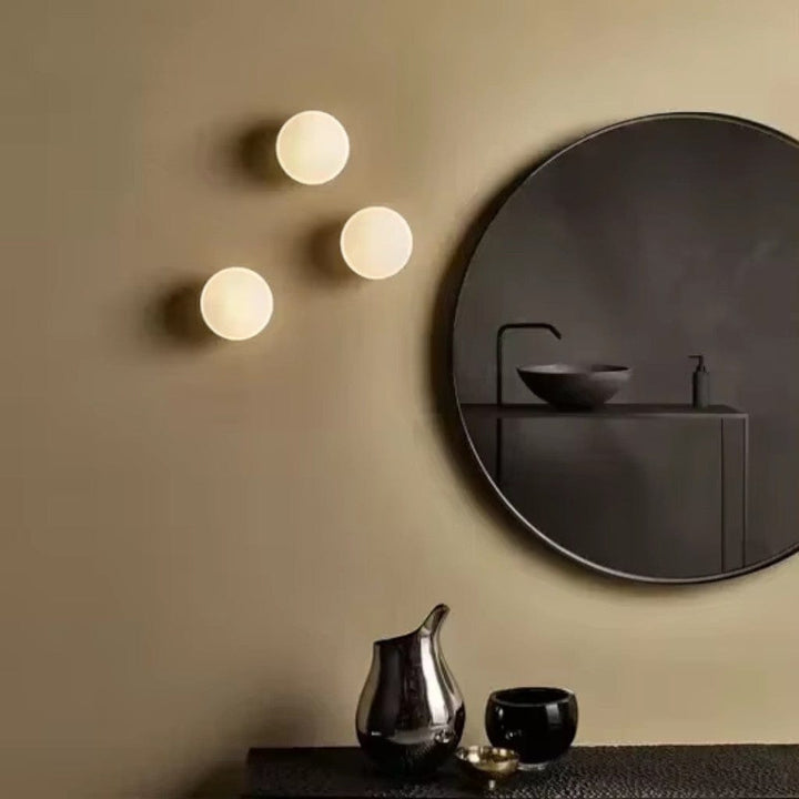 LumaGlass Nordic White Glass Wall Light Sconce Boldenn