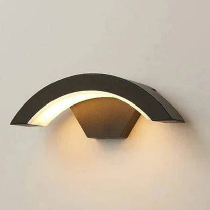 LumiArc Motion-Activated Outdoor Wall Light – Curved LED Security Lamp Boldenn
