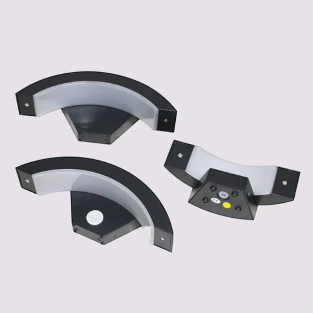 LumiArc Motion-Activated Outdoor Wall Light – Curved LED Security Lamp Boldenn
