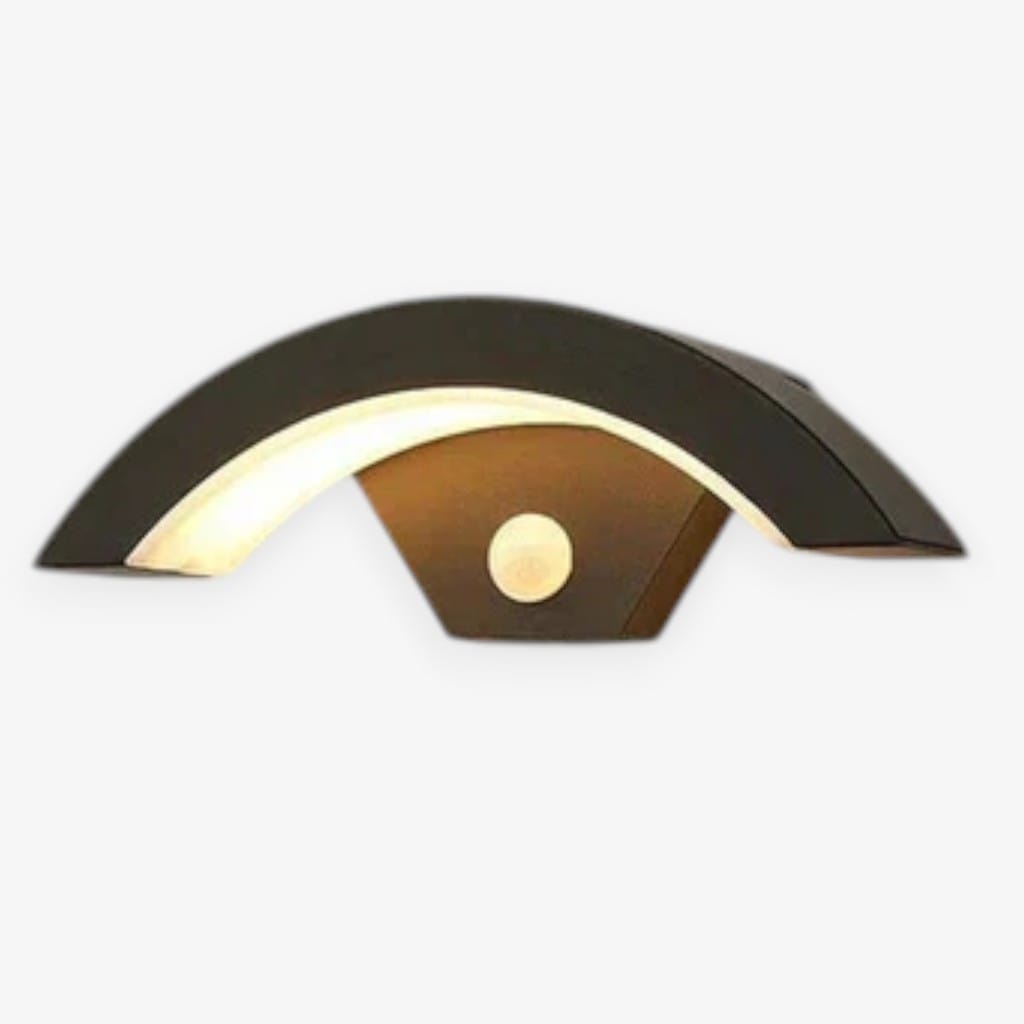 LumiArc Motion-Activated Outdoor Wall Light – Curved LED Security Lamp Boldenn