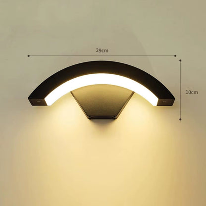 LumiArc Motion-Activated Outdoor Wall Light – Curved LED Security Lamp Boldenn