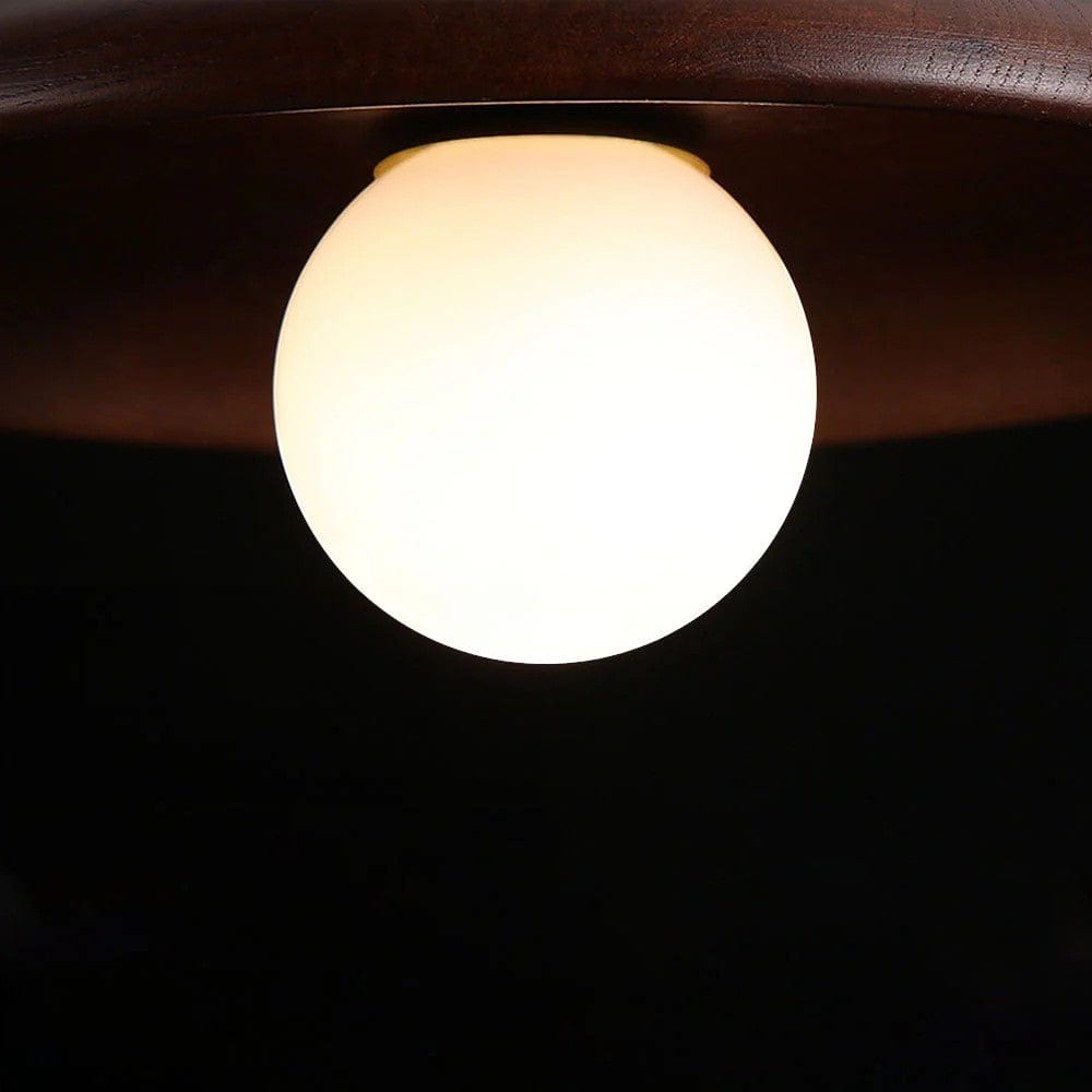 LunaTimber Wood Round Semi Flush Mount Ceiling Light Boldenn