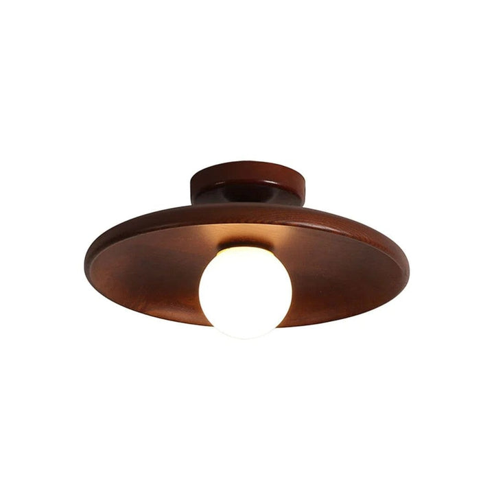 LunaTimber Wood Round Semi Flush Mount Ceiling Light Boldenn
