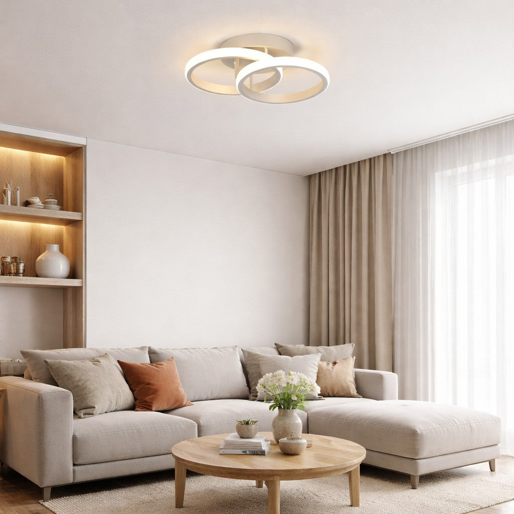 Modern LED Double Ring Flush Mount Ceiling Lamp