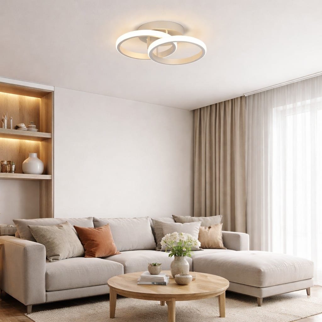 Modern LED Double Ring Flush Mount Ceiling Lamp Boldenn