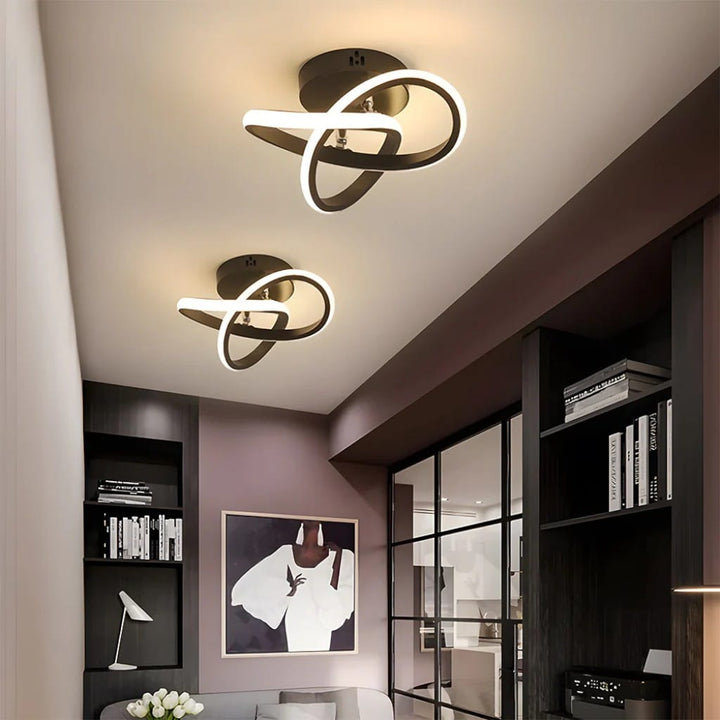 Modern Spiral Semi Flush Mount Ceiling Light Boldenn