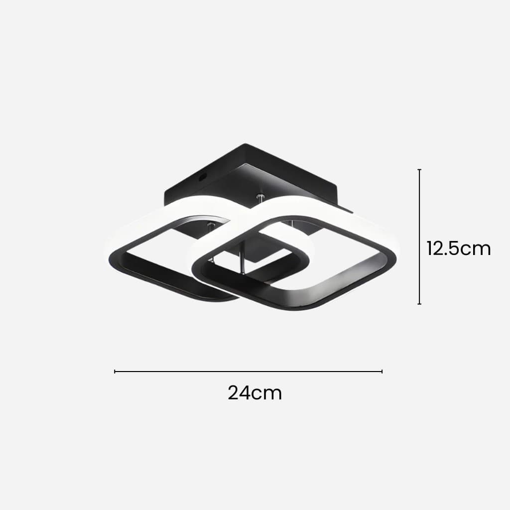 Modern Square LED Semi Flush Mount Ceiling Light Boldenn