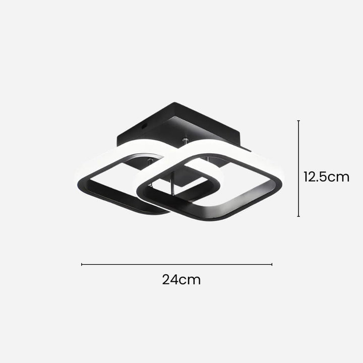 Modern Square LED Semi Flush Mount Ceiling Light Boldenn