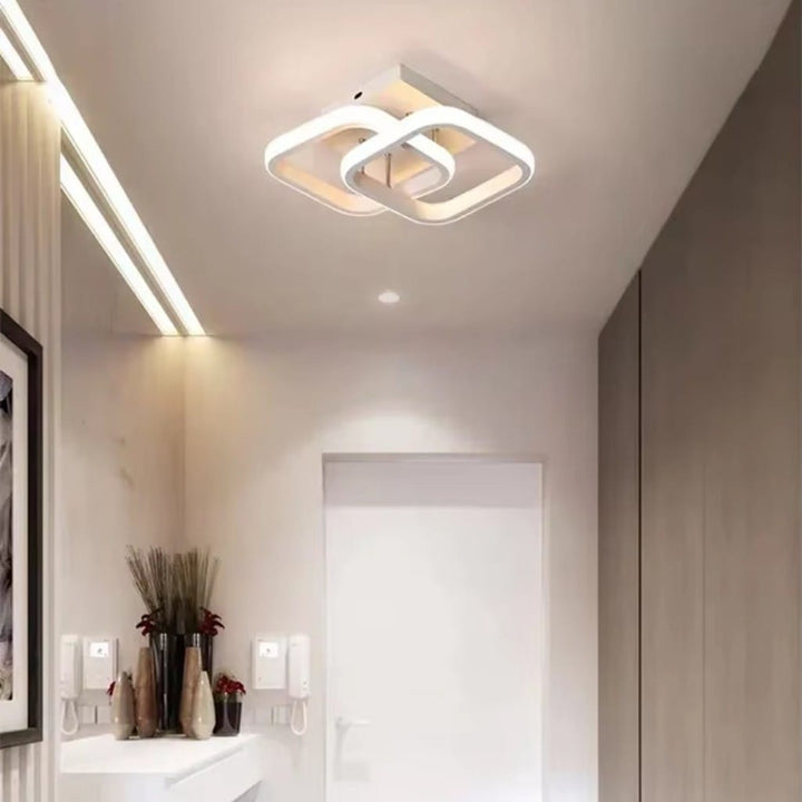 Modern Square LED Semi Flush Mount Ceiling Light Boldenn