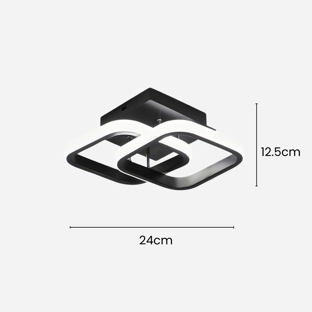 Modern Square LED Semi Flush Mount Ceiling Light